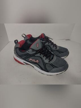 Fila Black Gray Red 13EEEE 13WWW Extra Wide Running Non Slip/Marking Work Shoes